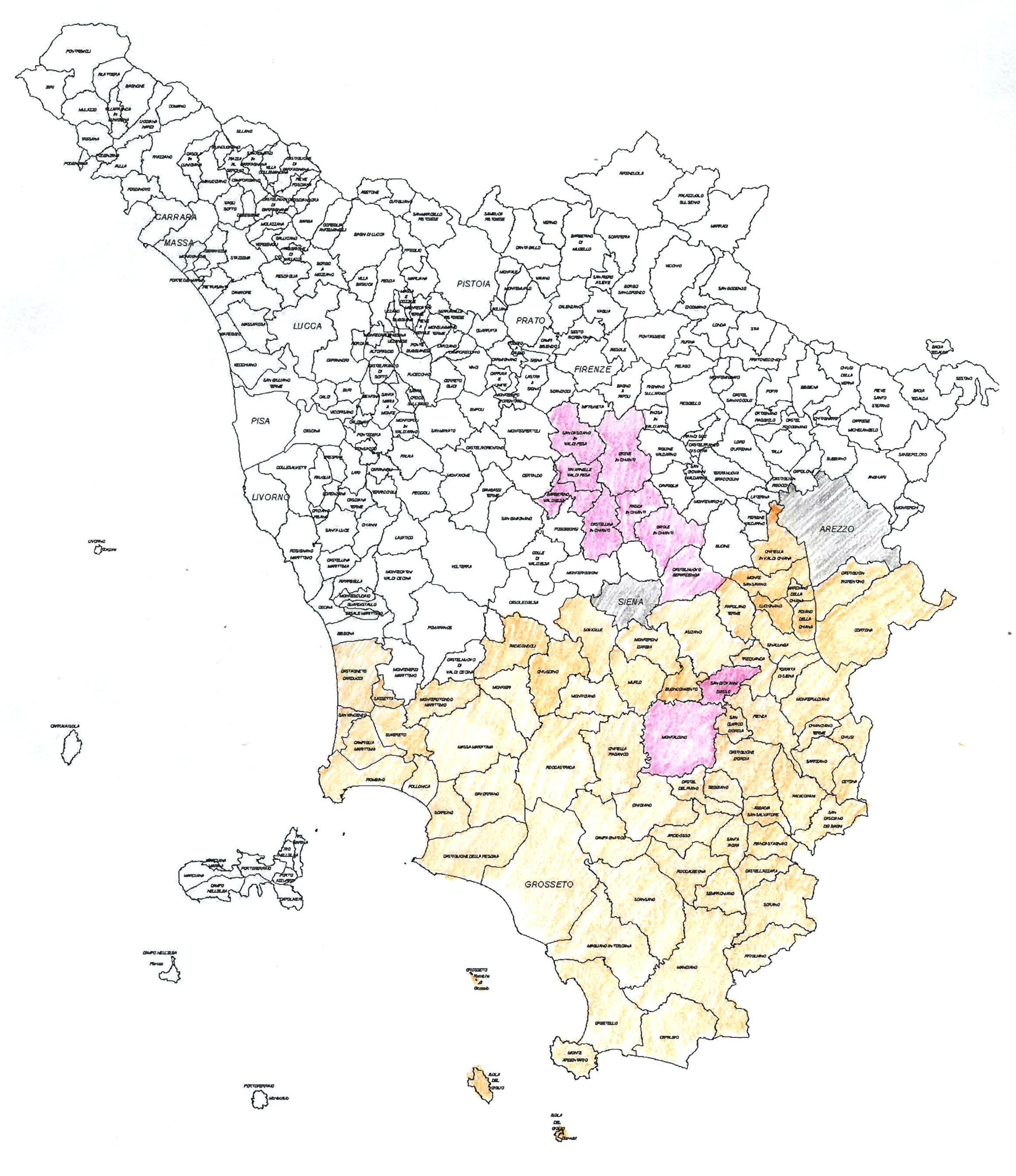 Cartografia Distretto Rurale Toscana del Sud - Clicca per ingrandire immagine